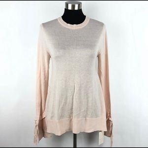 Light Pink Long Bell Sleeve Thin Sweater